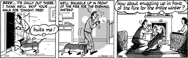 Fred Basset on Friday February 22, 2002 Comic Strip