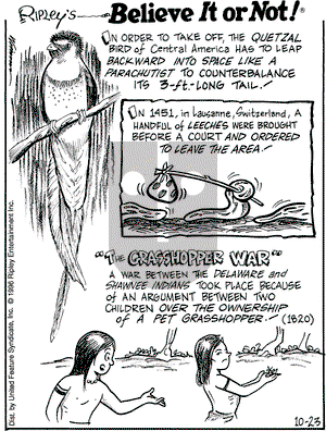 Ripley's Believe It or Not on Wednesday October 23, 1996 Comic Strip