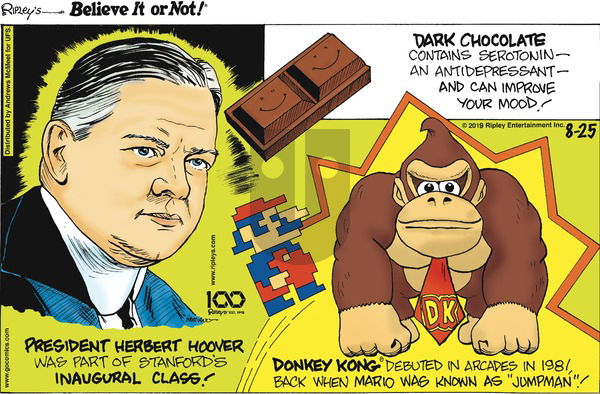 Ripley's Believe It or Not on Sunday August 25, 2019 Comic Strip