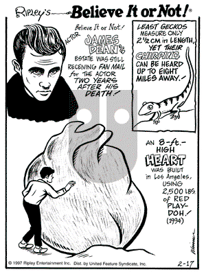 Ripley's Believe It or Not on Monday February 17, 1997 Comic Strip