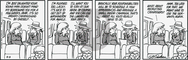 Doonesbury on Friday September 3, 1982 Comic Strip