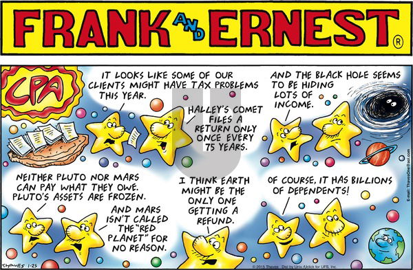 Frank and Ernest on Sunday January 25, 2015 Comic Strip