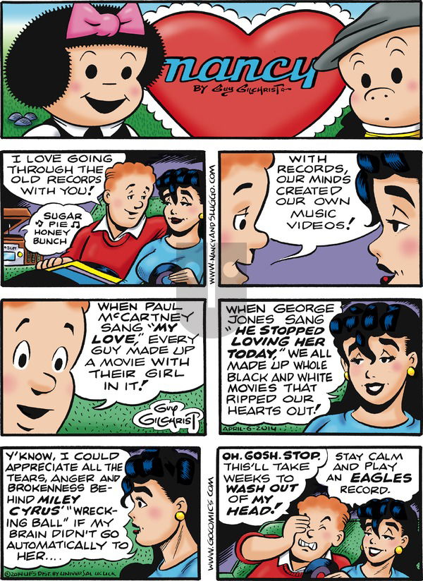Nancy on Sunday April 6, 2014 Comic Strip