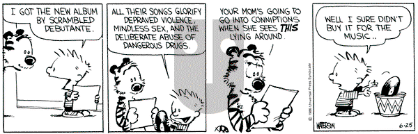 Calvin and Hobbes on Tuesday June 25, 1991 Comic Strip