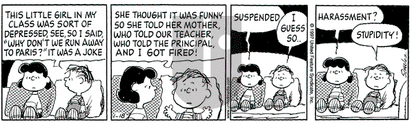 Peanuts on Sunday March 1, 1998 Comic Strip