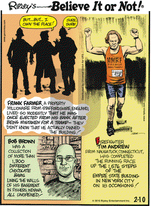 Ripley's Believe It or Not on Tuesday February 10, 2015 Comic Strip