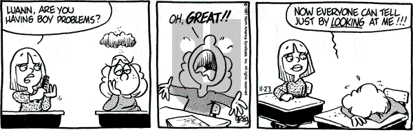 Luann on Monday November 23, 1987 Comic Strip