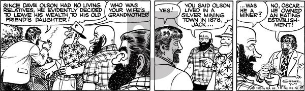 Alley Oop on Monday July 7, 1975 Comic Strip