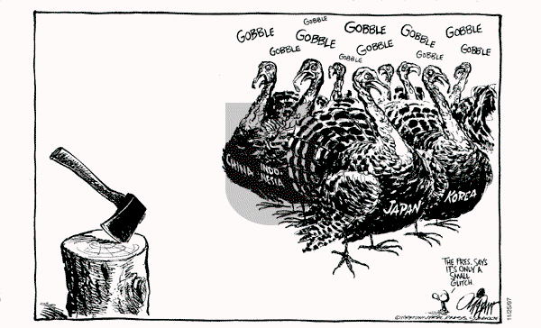 Pat Oliphant - Tuesday November 25, 1997 Comic Strip