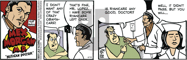 La Cucaracha on Monday April 10, 2017 Comic Strip