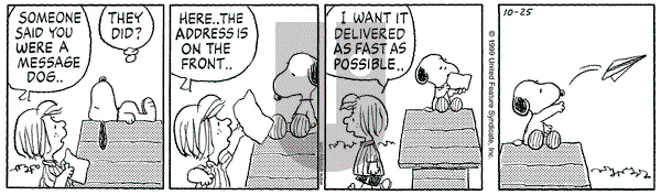 Peanuts on Monday October 25, 1999 Comic Strip