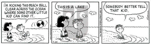 Peanuts on Tuesday July 29, 1997 Comic Strip