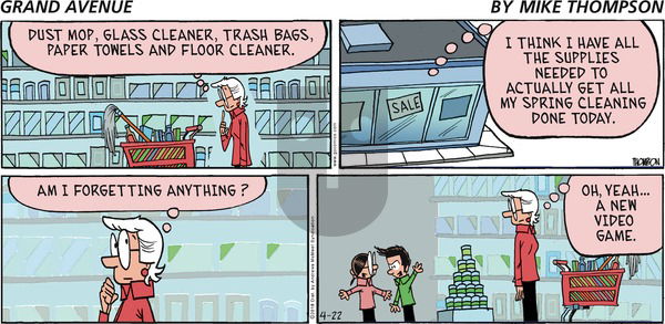 Grand Avenue on Sunday April 22, 2018 Comic Strip