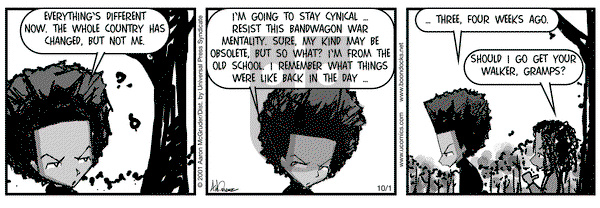 The Boondocks on Monday October 1, 2001 Comic Strip