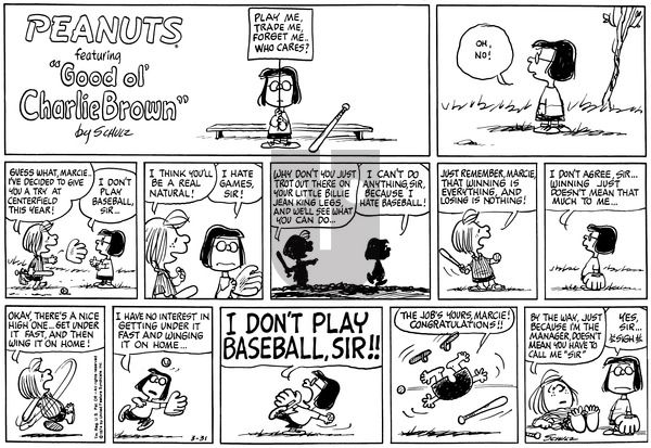 Peanuts on Sunday March 31, 1974 Comic Strip