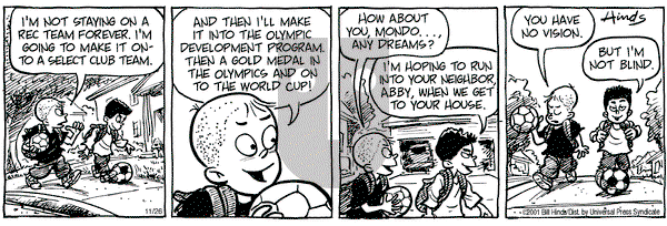 Cleats on Monday November 26, 2001 Comic Strip