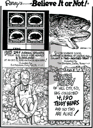 Ripley's Believe It or Not on Friday February 17, 2006 Comic Strip