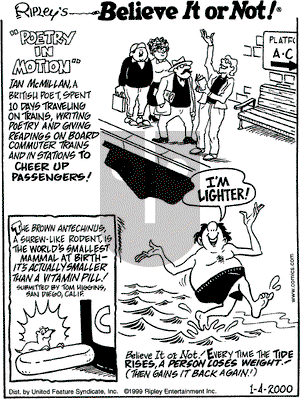 Ripley's Believe It or Not on Tuesday January 4, 2000 Comic Strip