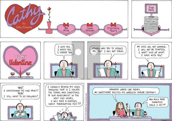 Cathy Classics - Sunday February 14, 2010 Comic Strip