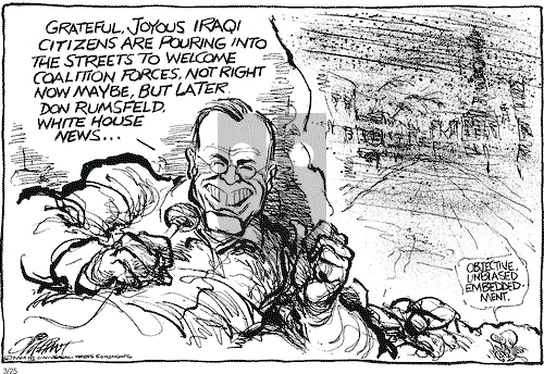 Pat Oliphant on Tuesday March 25, 2003 Comic Strip