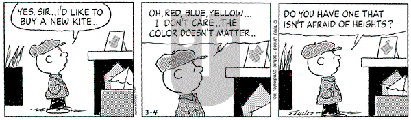 Peanuts on Thursday March 4, 1999 Comic Strip