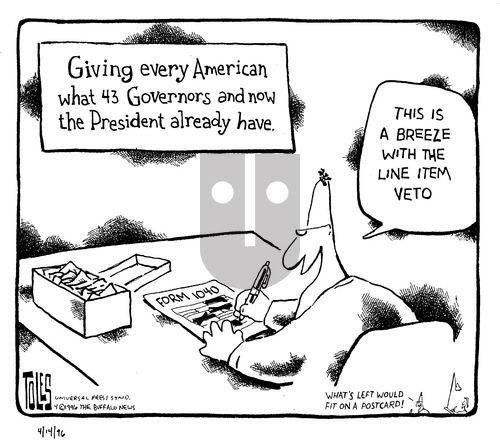 Tom Toles on Sunday April 14, 1996 Comic Strip