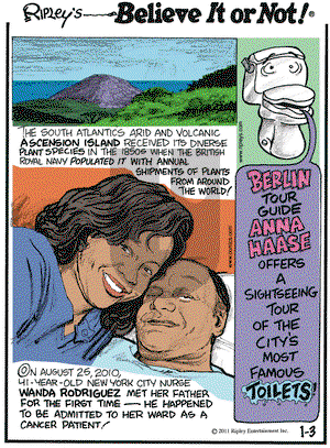 Ripley's Believe It or Not on Monday January 3, 2011 Comic Strip