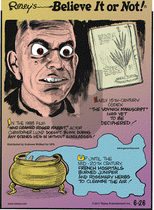 Ripley's Believe It or Not on Monday June 26, 2017 Comic Strip