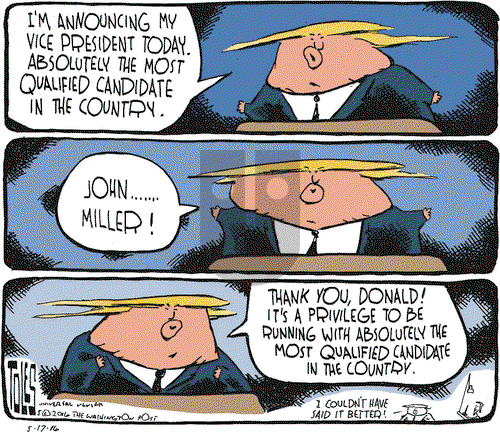 Tom Toles on Tuesday May 17, 2016 Comic Strip