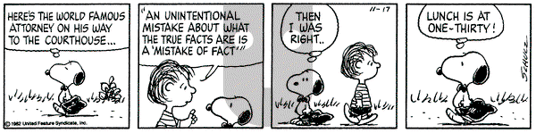 Peanuts on Wednesday November 17, 1982 Comic Strip