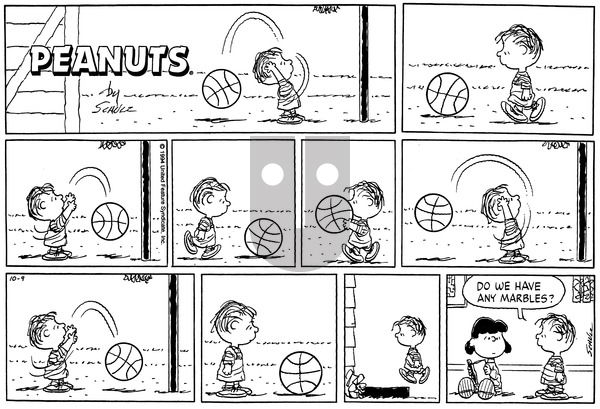 Peanuts on Sunday October 9, 1994 Comic Strip