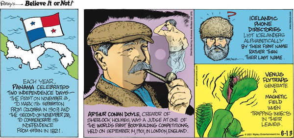 Ripley's Believe It or Not on Sunday June 13, 2021 Comic Strip