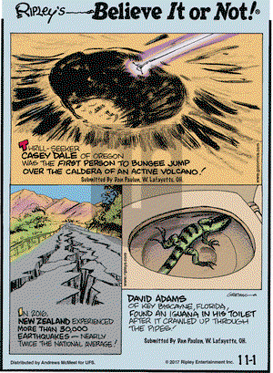 Ripley's Believe It or Not on Wednesday November 1, 2017 Comic Strip