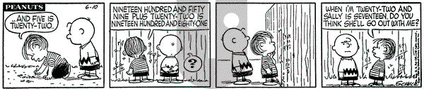 Peanuts - Wednesday June 10, 1959 Comic Strip