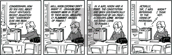 Doonesbury on Thursday July 15, 1976 Comic Strip