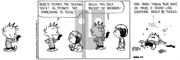 Calvin and Hobbes on Wednesday August 30, 1995 Comic Strip