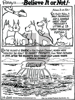 Ripley's Believe It or Not on Wednesday January 5, 2000 Comic Strip