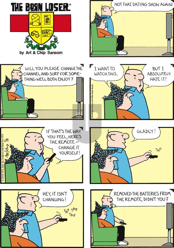 The Born Loser on Sunday July 8, 2018 Comic Strip