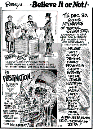 Ripley's Believe It or Not on Saturday February 18, 2006 Comic Strip