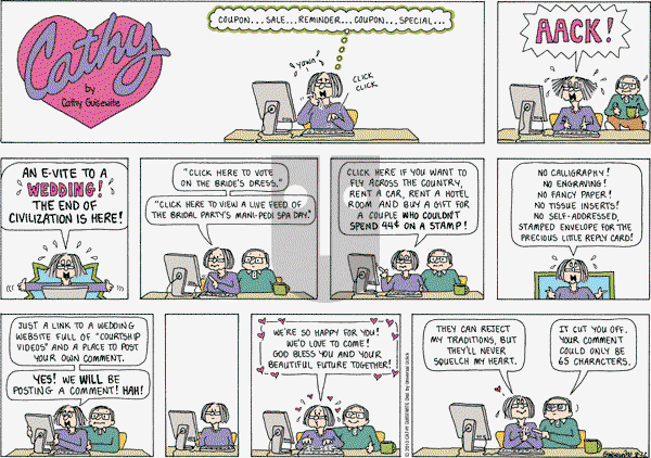 Cathy Classics - Sunday August 22, 2010 Comic Strip