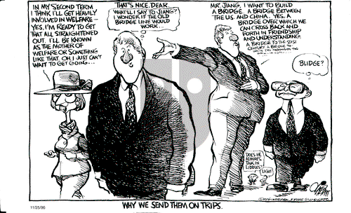 Pat Oliphant on Monday November 25, 1996 Comic Strip