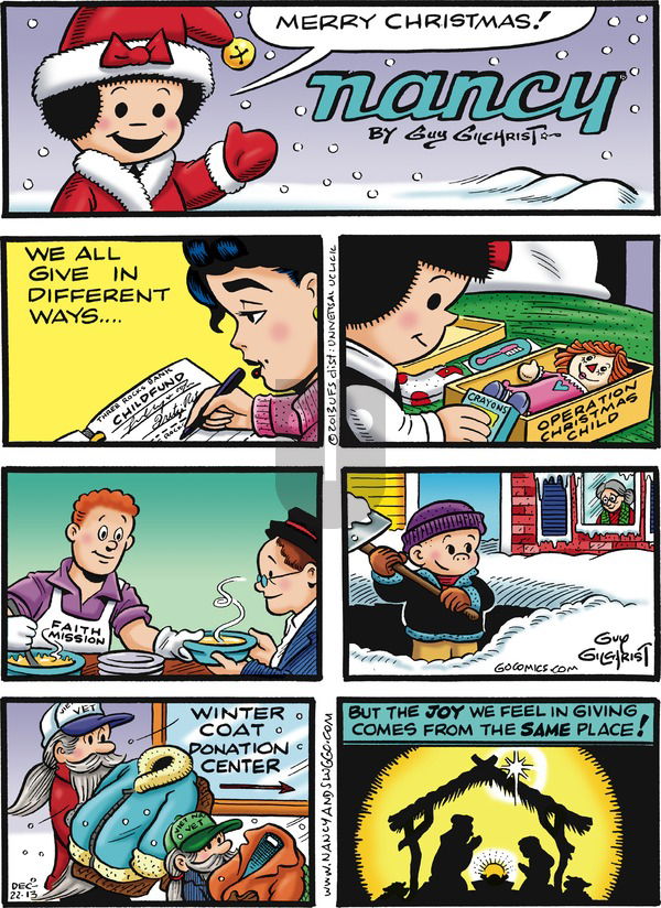 Nancy on Sunday December 22, 2013 Comic Strip