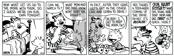 Calvin and Hobbes on Tuesday October 6, 1987 Comic Strip