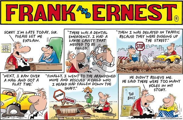 Frank and Ernest on Sunday April 14, 2019 Comic Strip