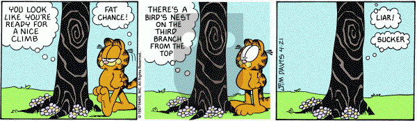 Garfield on Monday April 21, 1997 Comic Strip