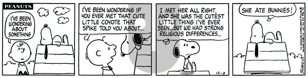 Peanuts on Wednesday December 3, 1975 Comic Strip