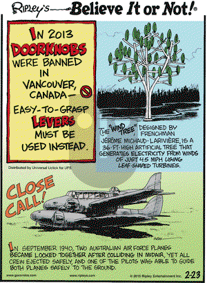 Ripley's Believe It or Not on Monday February 23, 2015 Comic Strip
