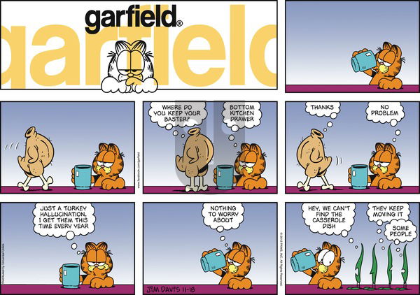 Garfield on Sunday November 18, 2012 Comic Strip
