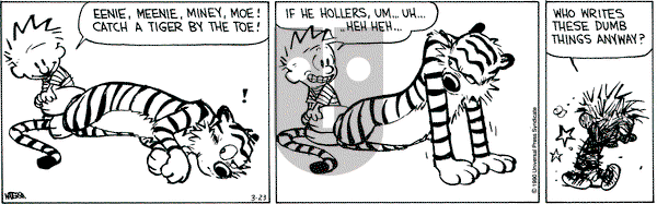 Calvin and Hobbes on Friday March 23, 1990 Comic Strip