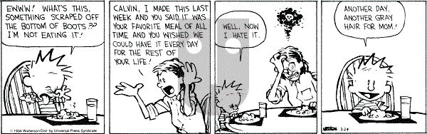 Calvin and Hobbes - Thursday March 24, 1994 Comic Strip